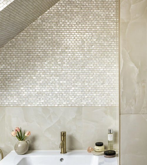 Mother of Pearl White Rectangle