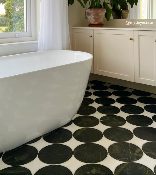 Blends Verde Circle Marble Tile Marble Bathroom Tiles