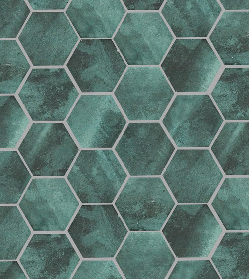 Nebula Green Hexagon