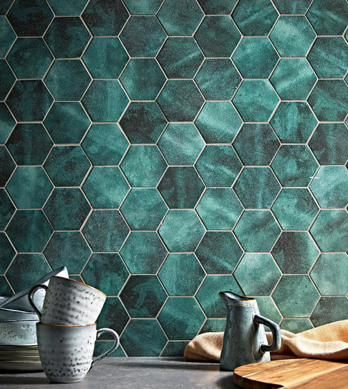 Nebula Green Hexagon