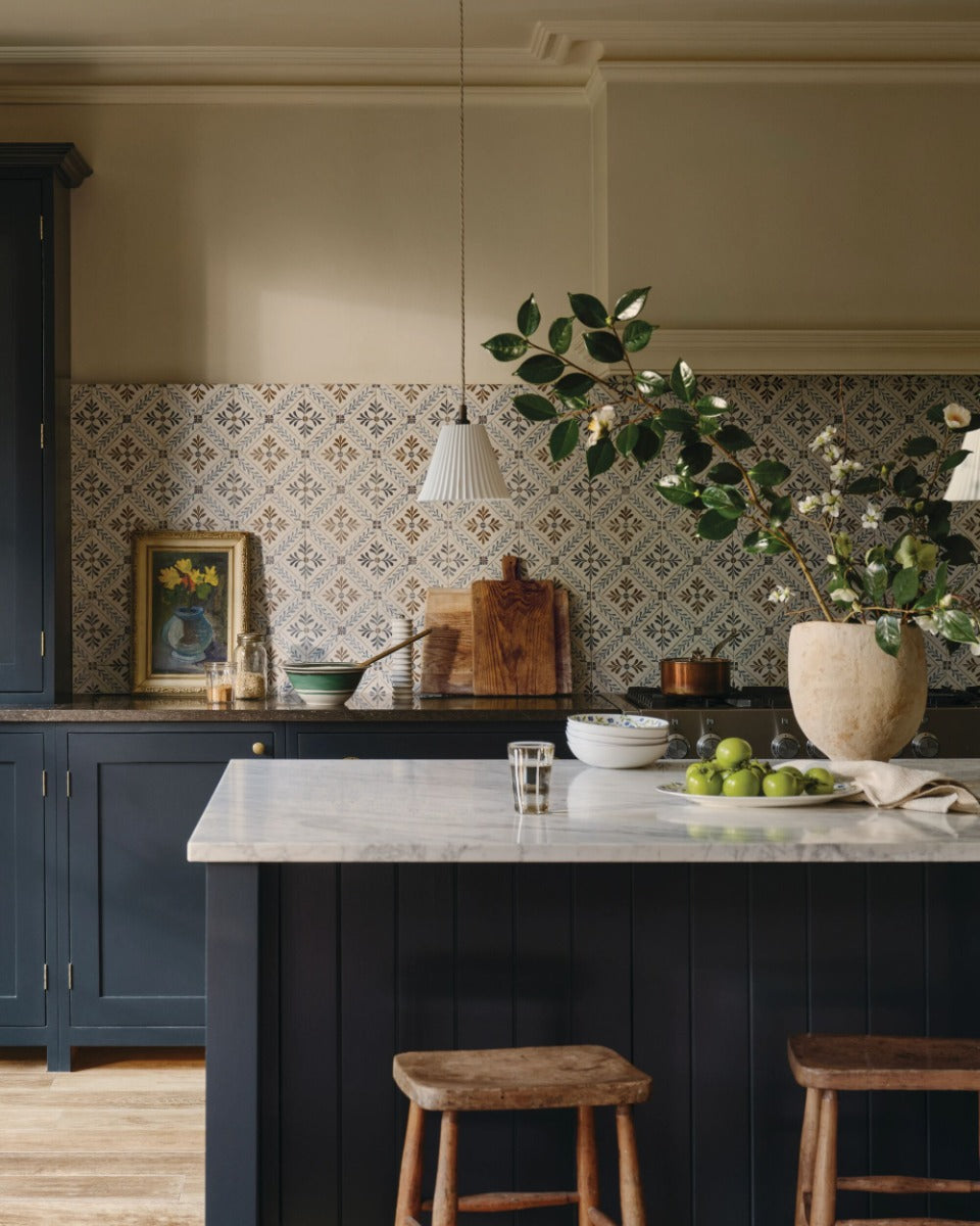 Nina Campbell Goa Indigo/Chocolate | Ceramic Porcelain Floor & Wall ...