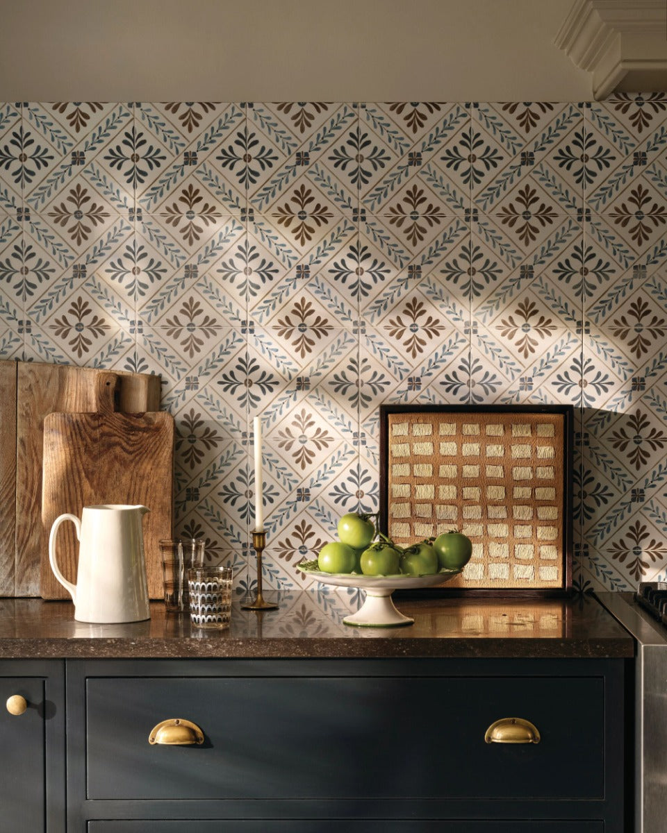 Nina Campbell Goa Indigo/Chocolate | Ceramic Porcelain Floor & Wall ...