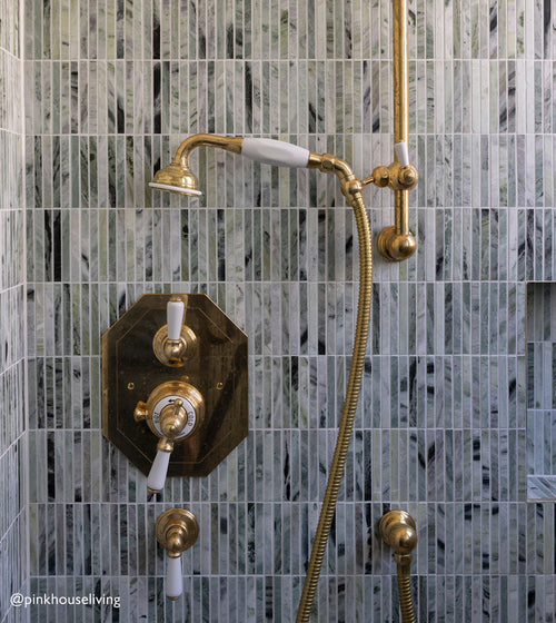 Seaspray Green Stacked Marble Mosaic Wall & Floor Tiles/Wall Tiles Seaspray Green Stacked Marble Mosaic Wall & Floor Tiles/Wall Tiles
