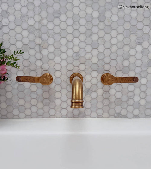 East Hampton Hexagon Marble Mosaic Grey Wall Tiles East Hampton Hexagon Marble Mosaic Grey Wall Tiles