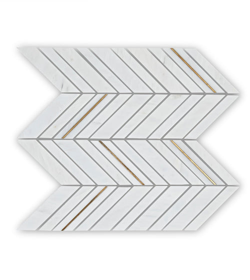 East Hampton White Chevron Mosaic