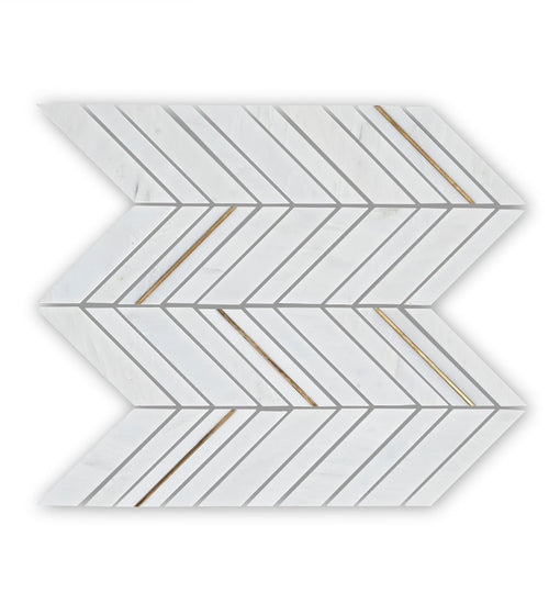 East Hampton White Chevron Mosaic