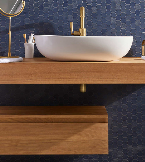 Trentino Hexa Navy - 31.6x31.6x0.4