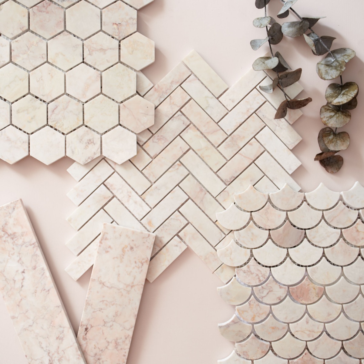 Aegean Pink Scallop Mosaic | Fired Earth