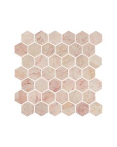 Aegean Pink Large Hexagon Mosaic