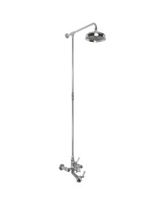 Avebury Wall Mounted Bath Mixer and Overhead Shower with Fixed Riser