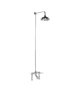 Classic Bath Mixer and Overhead Shower with Fixed Riser