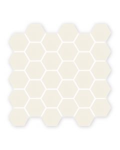 Geometric Super White Hexagon Mosaic