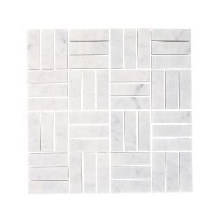 Carrara White Jenga Mosaic