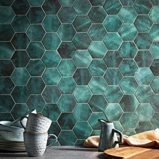 Nebula Green Hexagon