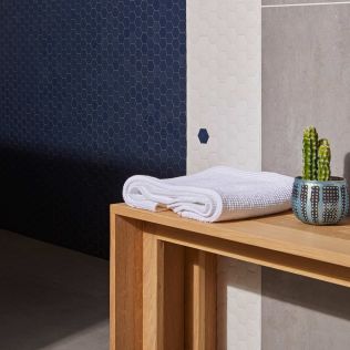 Trentino Hexa Navy - 31.6x31.6x0.4
