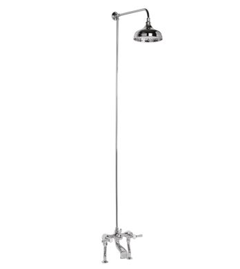 Classic Bath Mixer and Overhead Shower with Fixed Riser