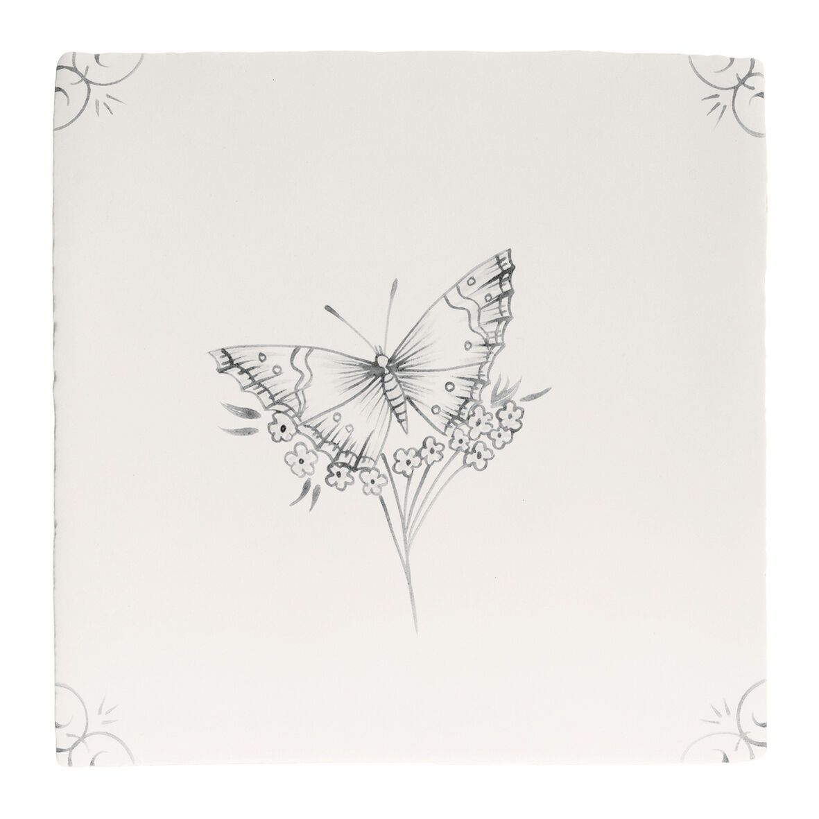 English Delft Charcoal Butterfly 1