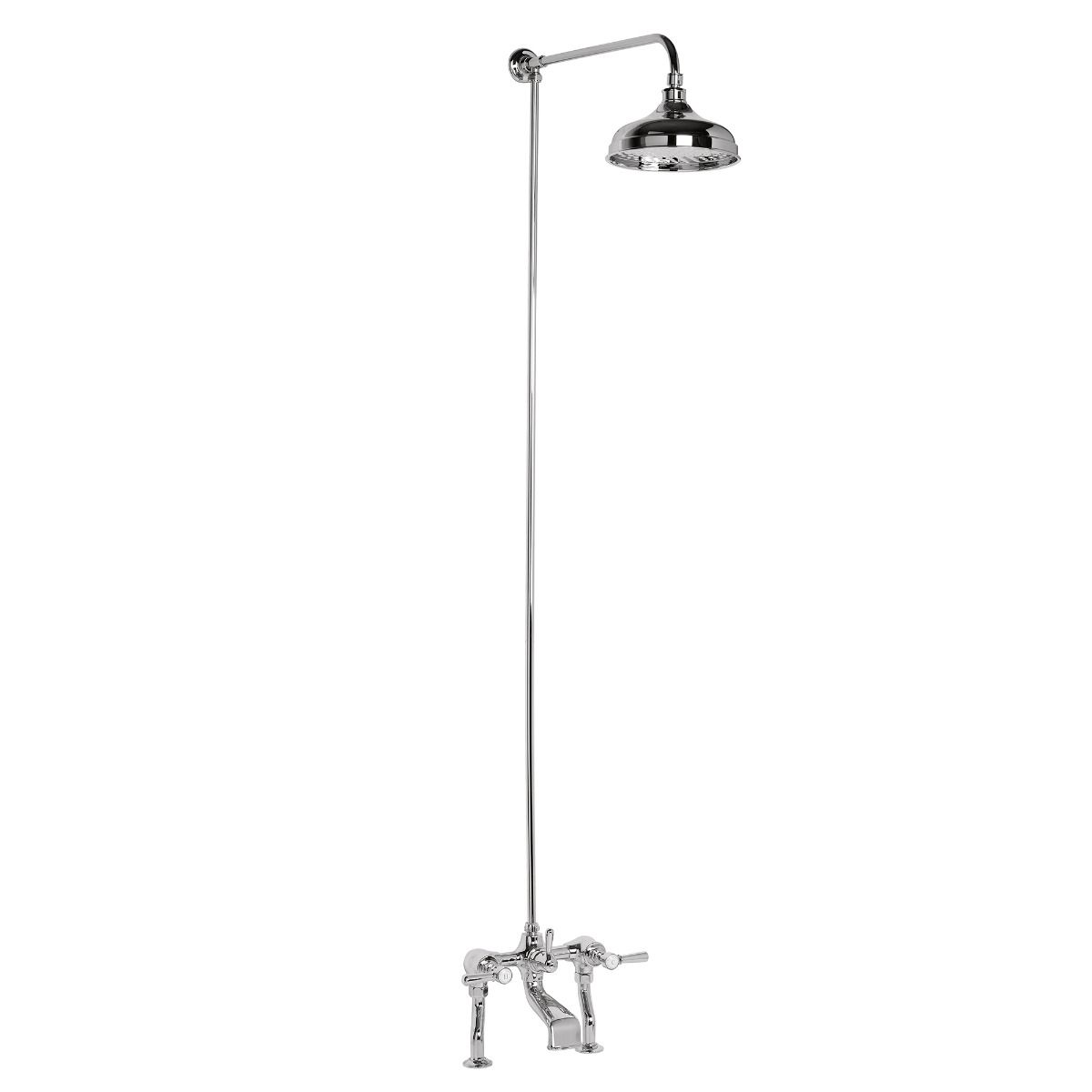 Classic Bath Mixer and Overhead Shower with Fixed Riser