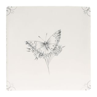 English Delft Charcoal Butterfly 1