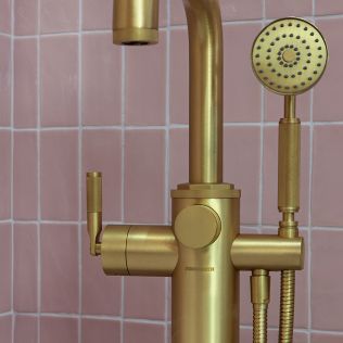 Haus Modernist Bath Mixer with Standpipe and Handshower